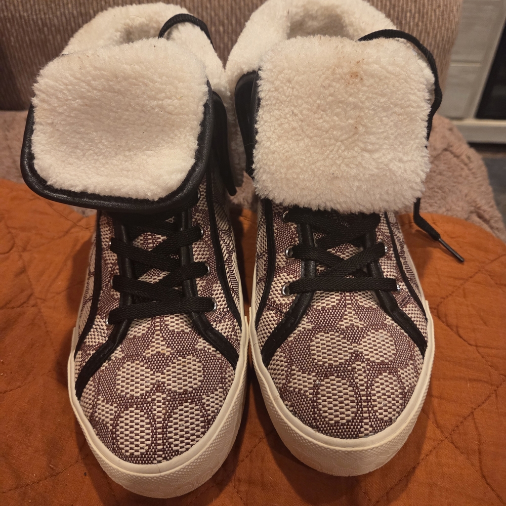 Coach Black and Cream Ankle Booties